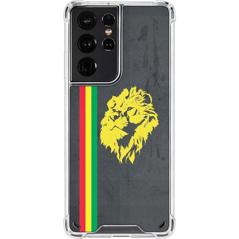 Vertical Banner - Lion of Judah Galaxy S21 Ultra 5G Clear Case